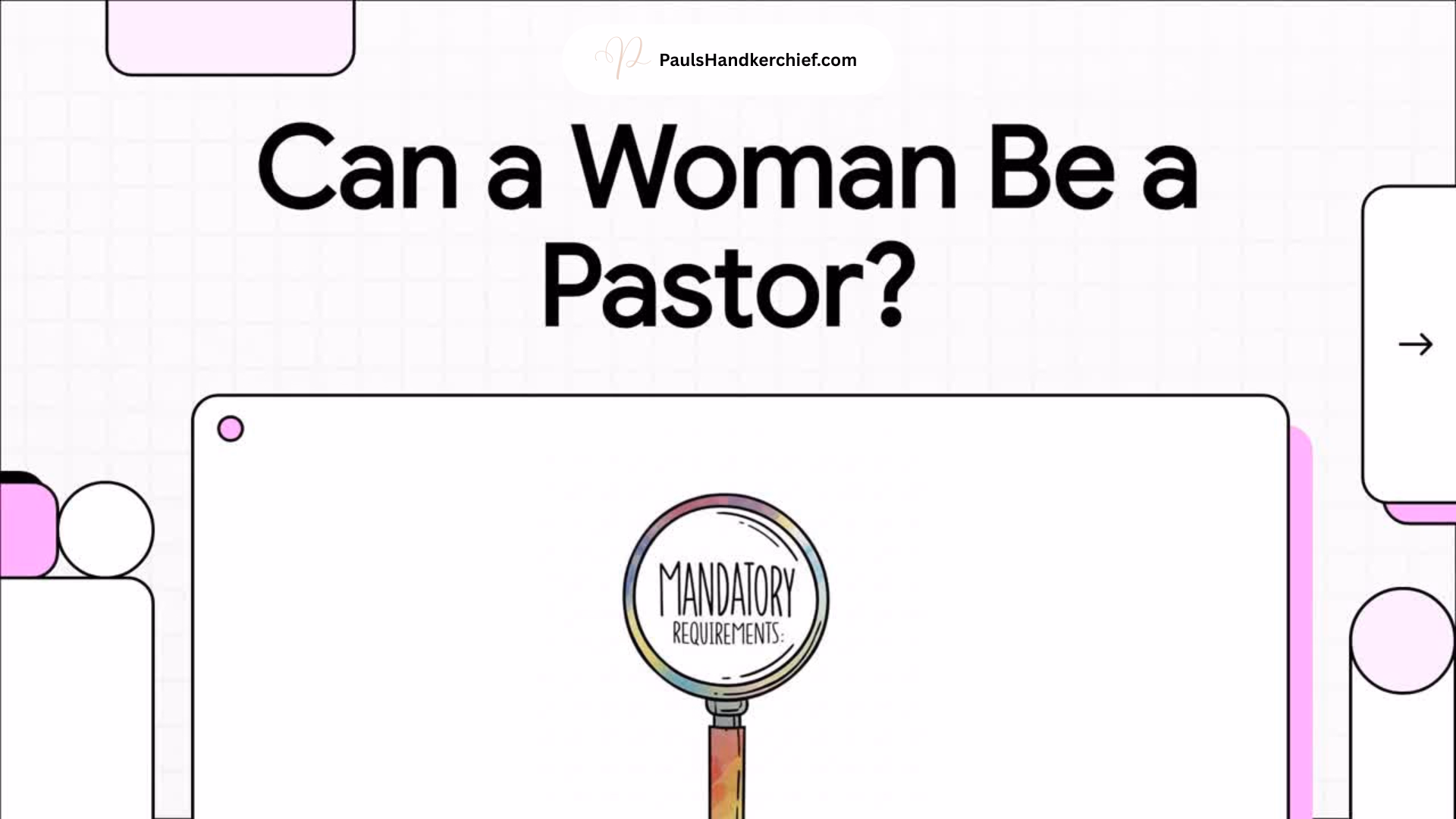 Can a woman be a pastor